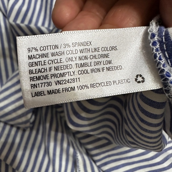 🛍️a new day white,blue-striped ruffle slip dress size XS stretch - Picture 4 of 9